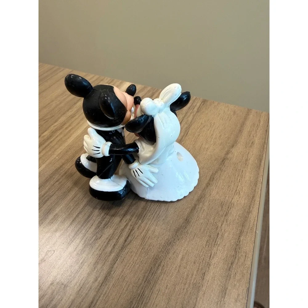 Vintage Disney Mickey Minnie Mouse Wedding Wind Up Toy Bride Groom Figure  Works